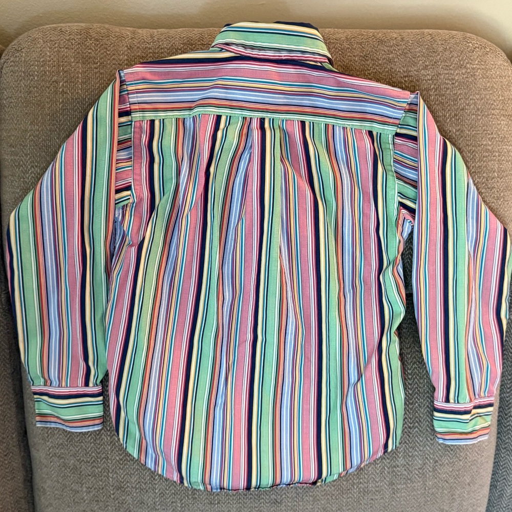 S24 Ralph Lauren Boys Size 5 Multicolor Striped Shirt - Picture 2 of 4